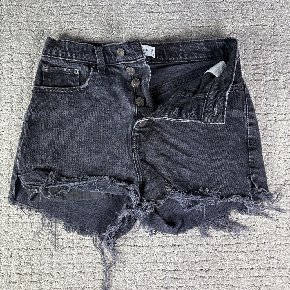 Abercrombie & Fitch The Mom Short High Rise Denim Shorts Curve Love Size 25/0 - Picture 2 of 8